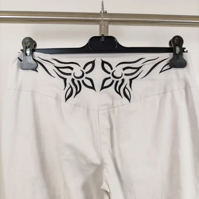 Pantalon blanc Vintage - tribal bas du dos - Blancheporte - taille 40 Couture apparentes A383 - photo numéro 9