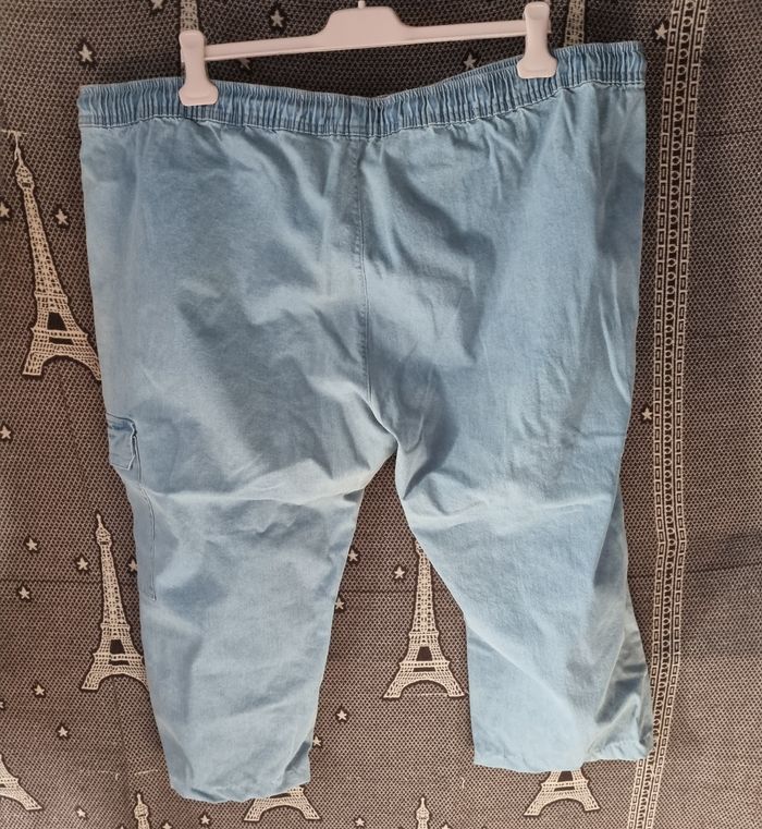 Pantacourt en jean élastique à la taille mixte 5xl - photo numéro 4