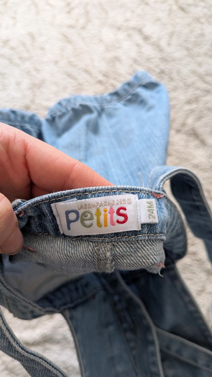 Salopette short en jeans 24 mois - photo numéro 5
