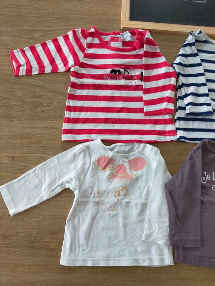 T shirts fille manches longues taille 6mois - photo numéro 2