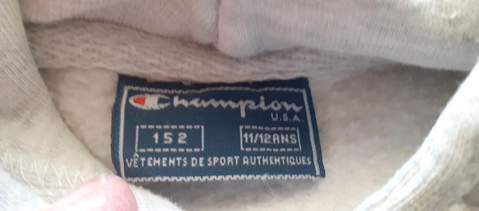 Sweat à capuche gris très clair. 11/12 ans. Champion. - photo numéro 2