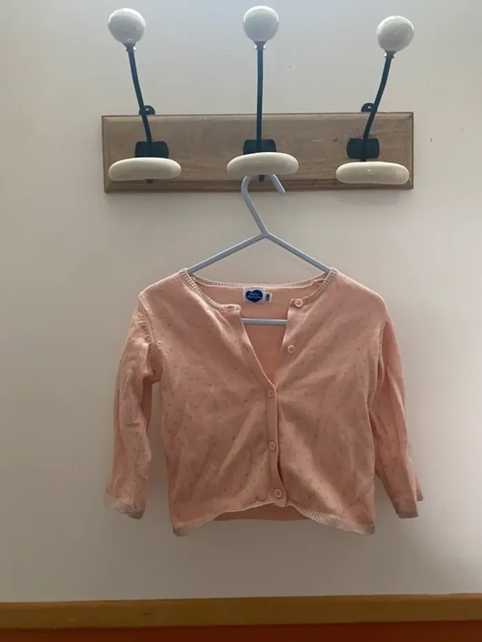 Gilet rose pailleté 12 mois mots d’enfants