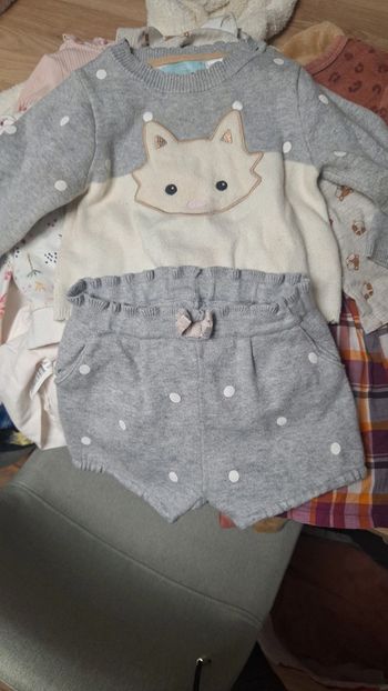 Ensemble short et pull fille obabi 12mois