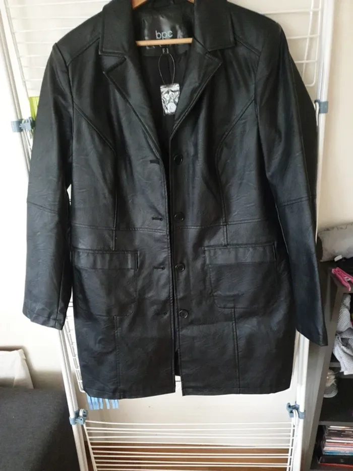 Veste longue imitation cuir bon prix - photo numéro 2