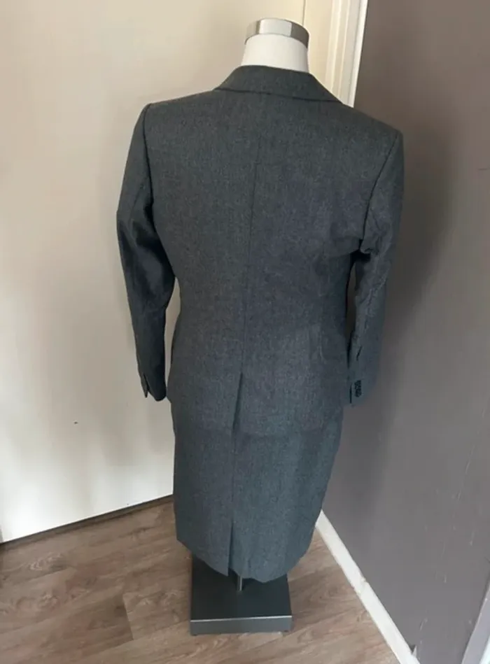 Ensemble tailleur robe+veste gris en laine, femme, taille 36 - photo numéro 4