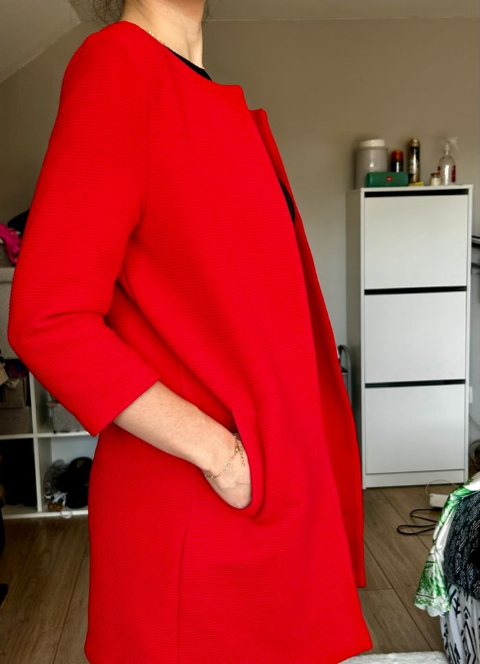 Veste rouge col rond - photo numéro 3