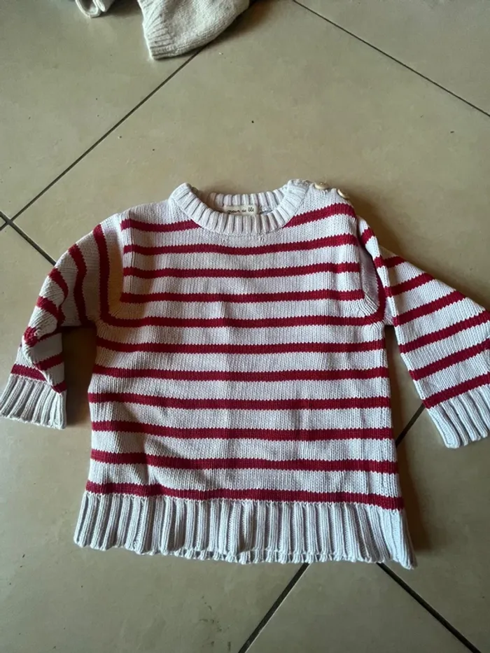 Pull à rayure taille 74 cm