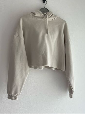 Sweat shirt a capuche écru