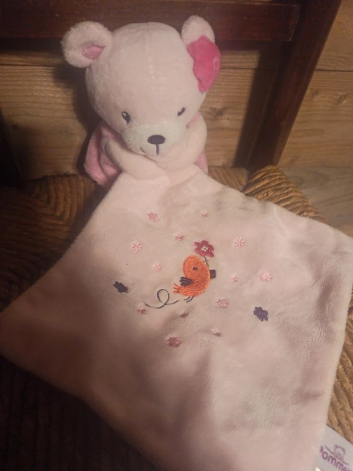 Doudou ours rose pommette tbe - photo numéro 3