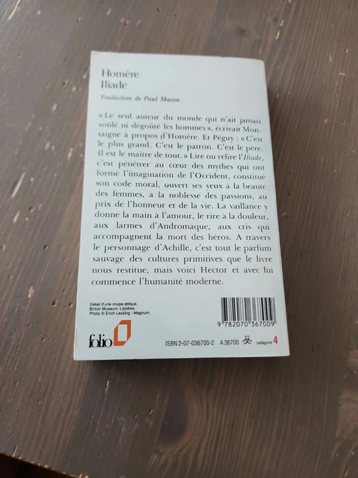 Livre L'iliade Homère - Folio - photo numéro 2