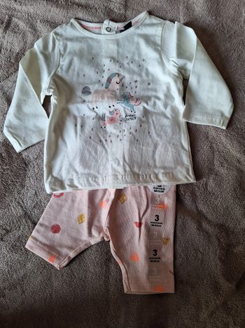 Ensemble leggins et t shirt Kiabi fille 3 mois neuf