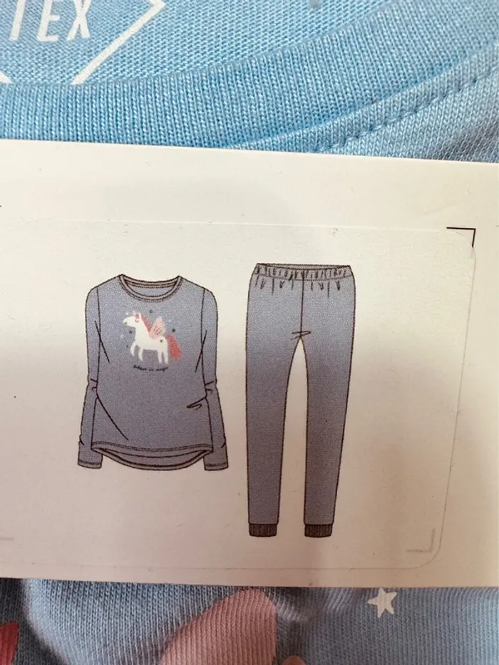 Taille 2-3 ans lot de 3 pyjamas 2 pièces coton fille Tex bleu jaune gris Neufs 🩷 - photo numéro 5