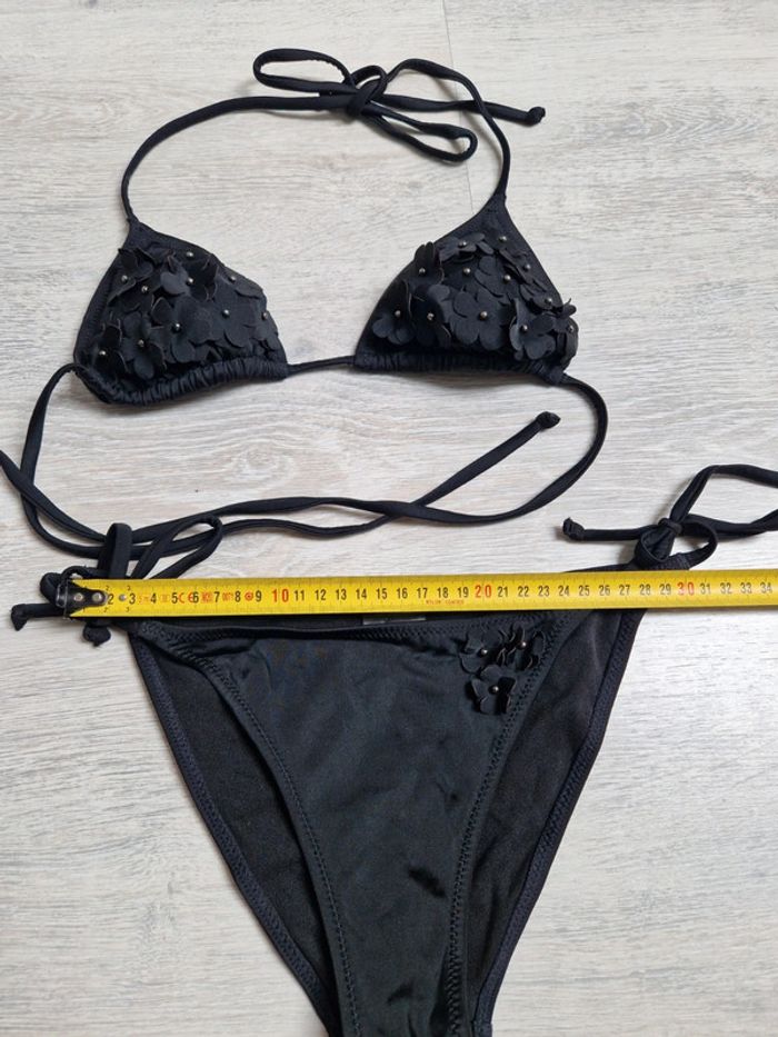 Maillot de bain noir neuf H&M avec fleurs haut 36 et bas 34 - photo numéro 7