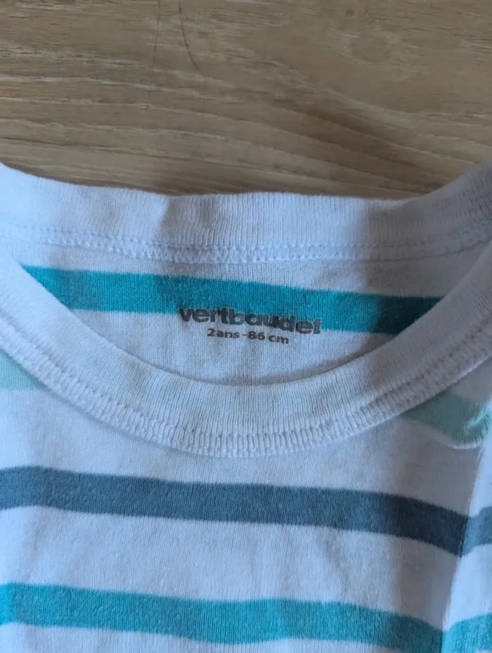 T-shirt rayé bleu Vertbaudet 24 mois - photo numéro 2