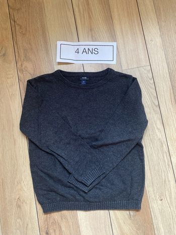 Pull fin coton gris