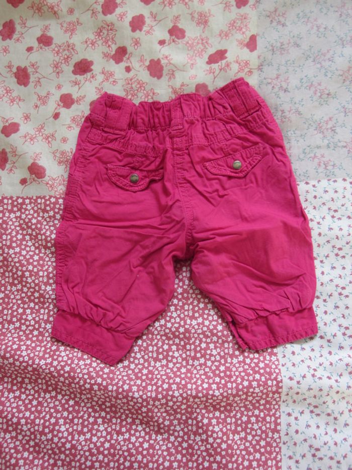 Pantalon toile rose 3 mois - photo numéro 2