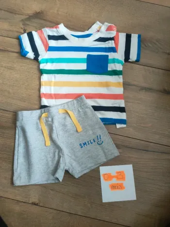Ensemble tee shirt et short bébé garçon 0-3 mois Primark