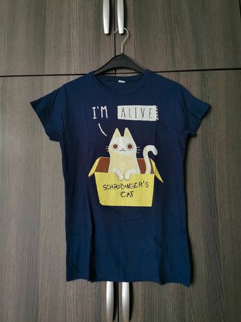 T-shirt Qwertee Schrodinger's cat