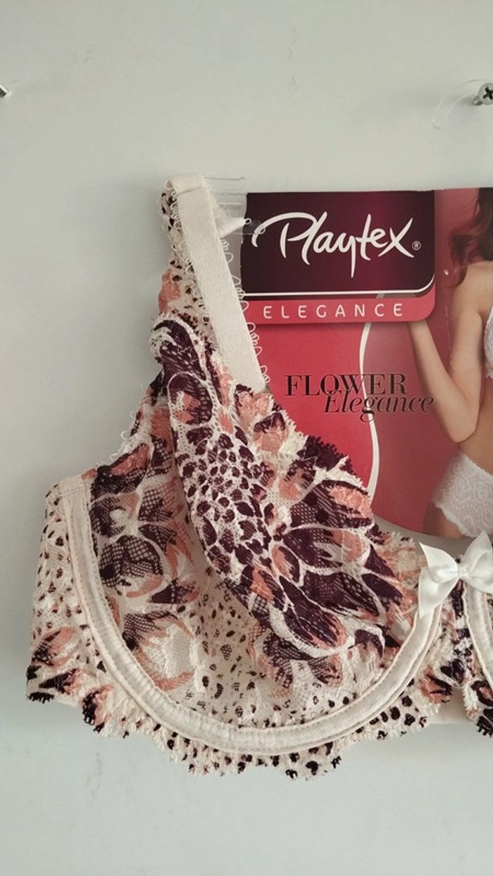 Soutien gorge Playtex taille 90c prune crème corail - photo numéro 5