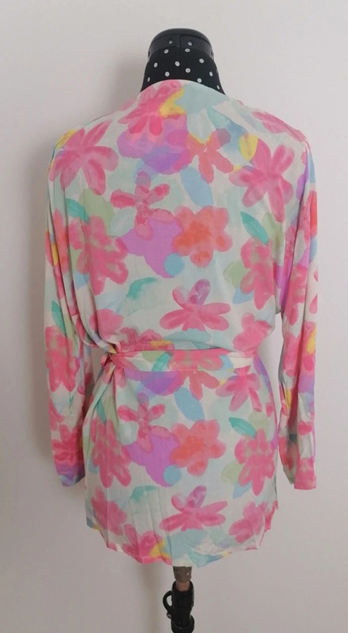 Kimono imprimé floral blanc rose Taille S Undiz - photo numéro 5