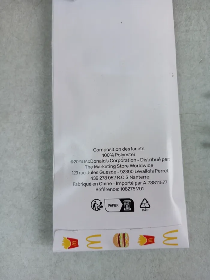 Paire de lacets McDonald's neufs - photo numéro 3