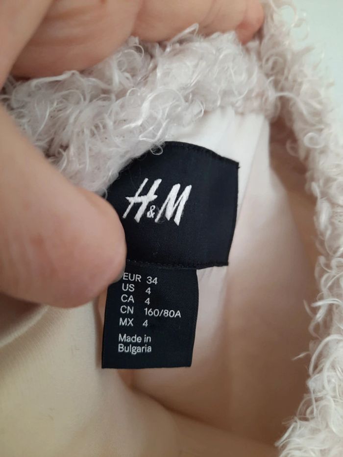 Veste beige femme teddy H&M 34 #lora11femme34 - photo numéro 3