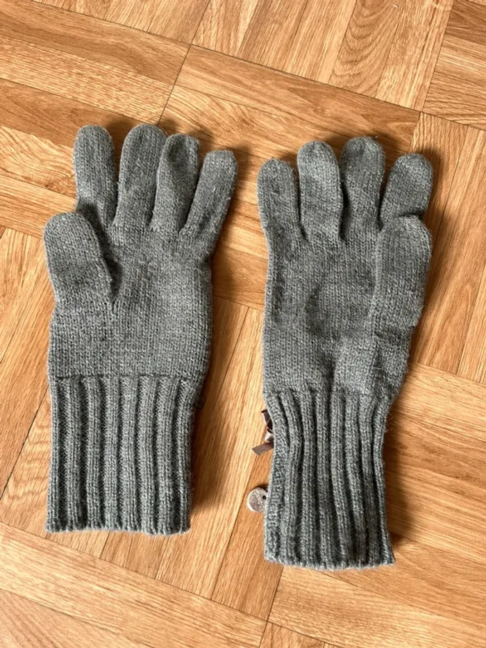 Paire de gants en laine grise Caroll - photo numéro 3