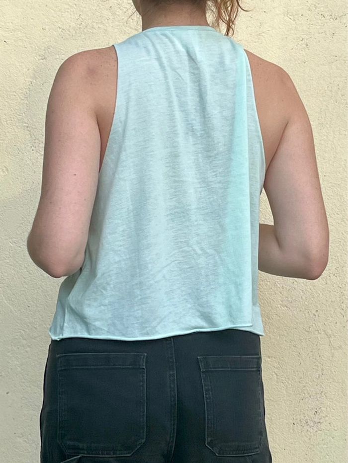 Crop top débardeur vert menthe - photo numéro 3