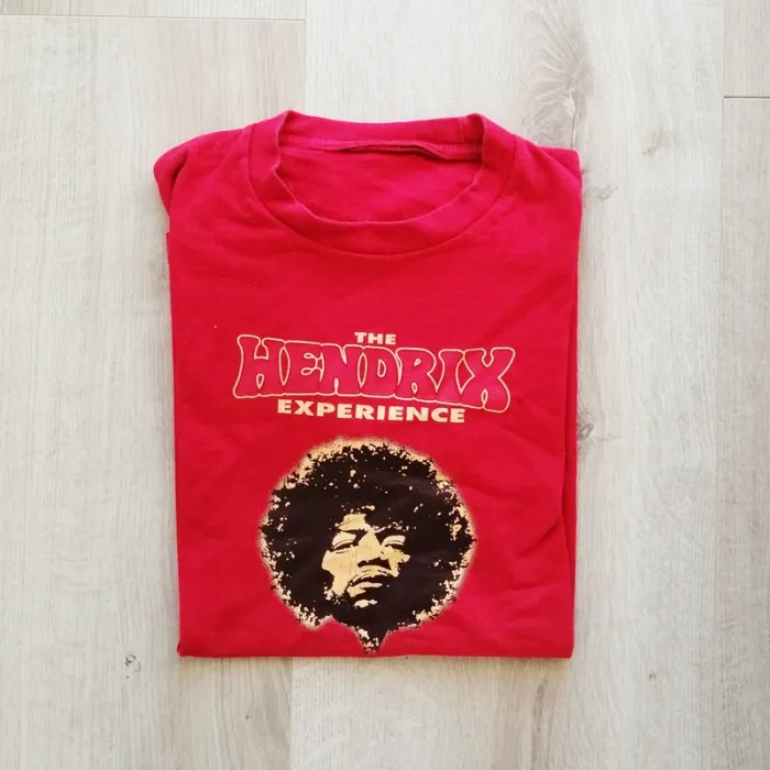The Hendrix Experience T-Shirt Rock Music Rouge Homme Exclusif Collection (Taille L)
