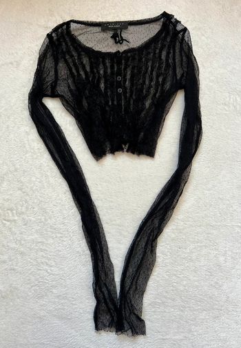Soldes Summer Sales 🔥 Blouse crop top résille transparente vintage Goth 90s - Taille XS/S