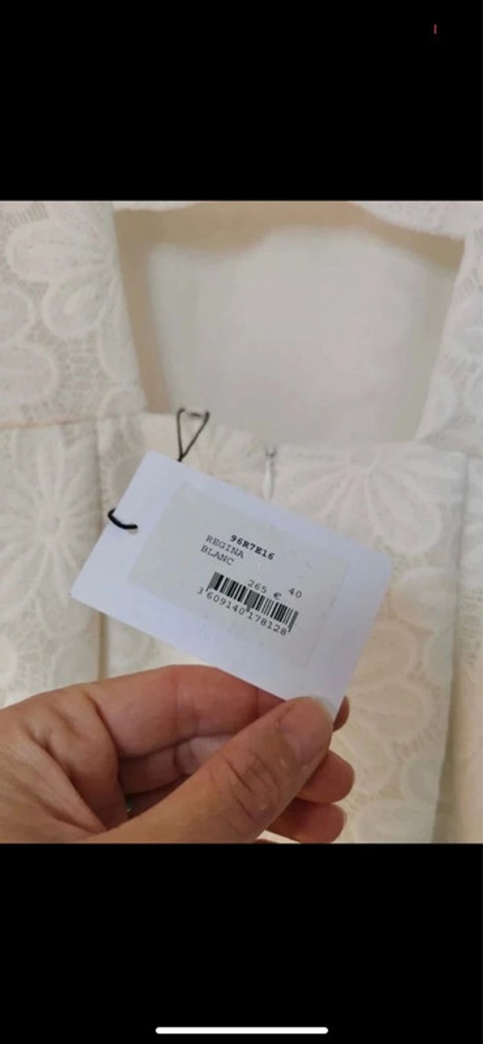 Robe de cérémonie Blanche | mariage en dentelle Claudie Pierlot Paris - photo numéro 6