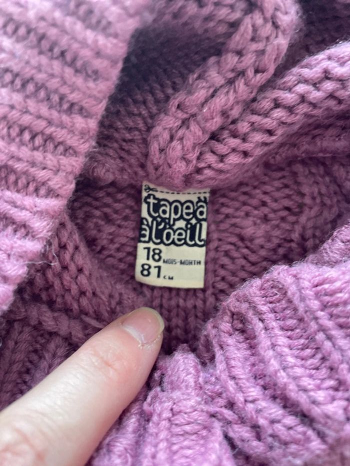 Poncho violet fille taille 8 mois TAO - photo numéro 2