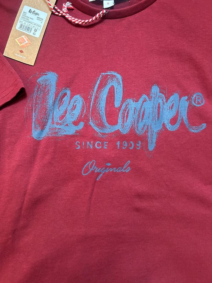 Homme/ado 👦🏻 Tshirt manches courtes lee cooper bordeaux - photo numéro 2