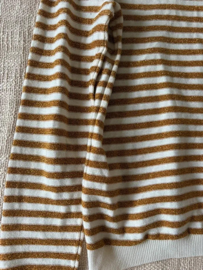 Pull Des Petits Hauts blanc et doré Taille 1 .. - photo numéro 3