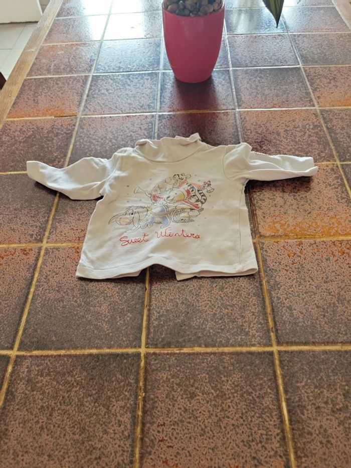 Tee shirt manches longues col roulé Winnie l'ourson et ses amis