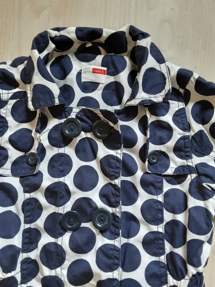Magnifique manteau pointillé mi-saison coton T. 98-104cm - photo numéro 4