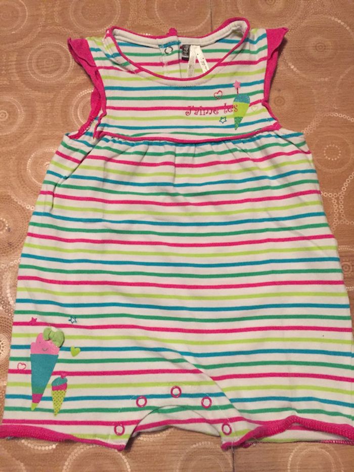 Combi bébé fille. Taille 12 mois. Orchestra. Multicolore