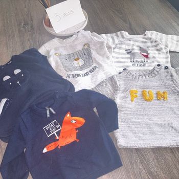 Lot pull garçon 3 mois