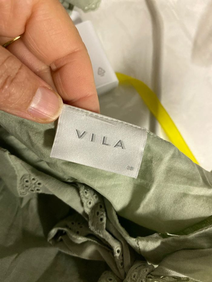 Robe Romantique Avec Broderie Et Bretelles A Nouer Taille 38 - photo numéro 6