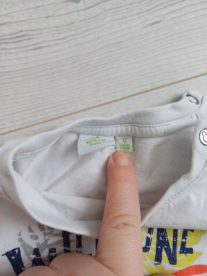 T-shirt blanc motif Mickey 12 mois Disney - photo numéro 2