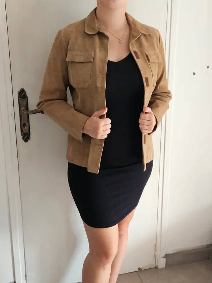 Veste camel daim - photo numéro 5