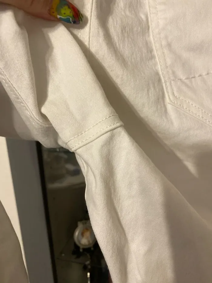 pantacourt blanc taille haute élastique M&S mode 46 - photo numéro 5