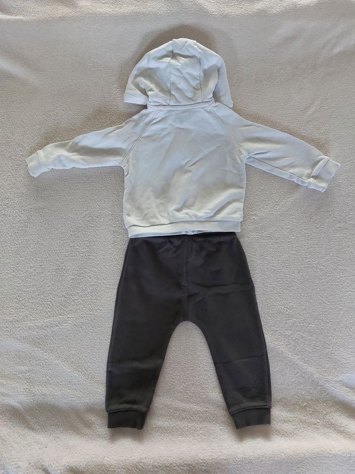 Ensemble jogging blanc marron 18 mois - photo numéro 2