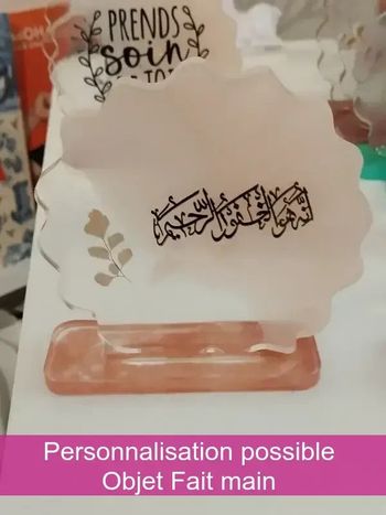 idée cadeau ornement bureau coiffeuse couvre tasse en résine abr013