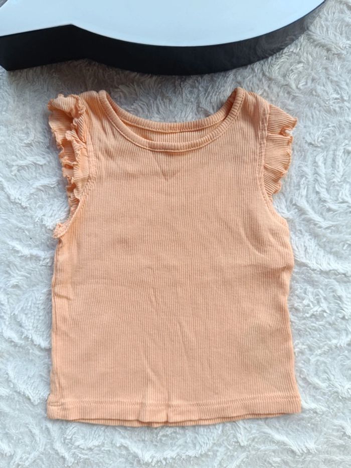 Ensemble été (débardeur+shirt assorti) Fille 3/6 mois Primark 100% coton - photo numéro 3
