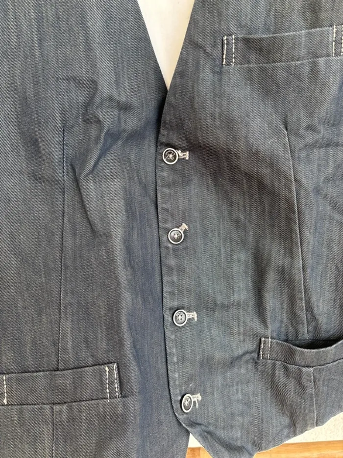 Gilet de costume en jean devred taille M - photo numéro 5