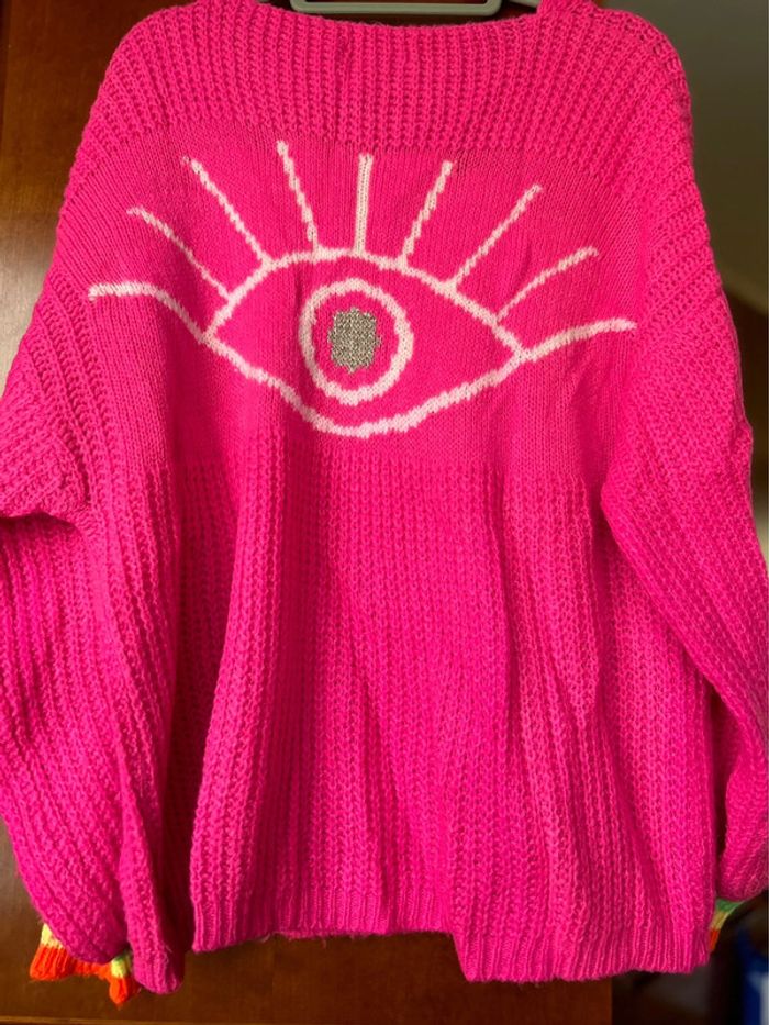 Pull rose col v Carla Giannini taille unique - photo numéro 5