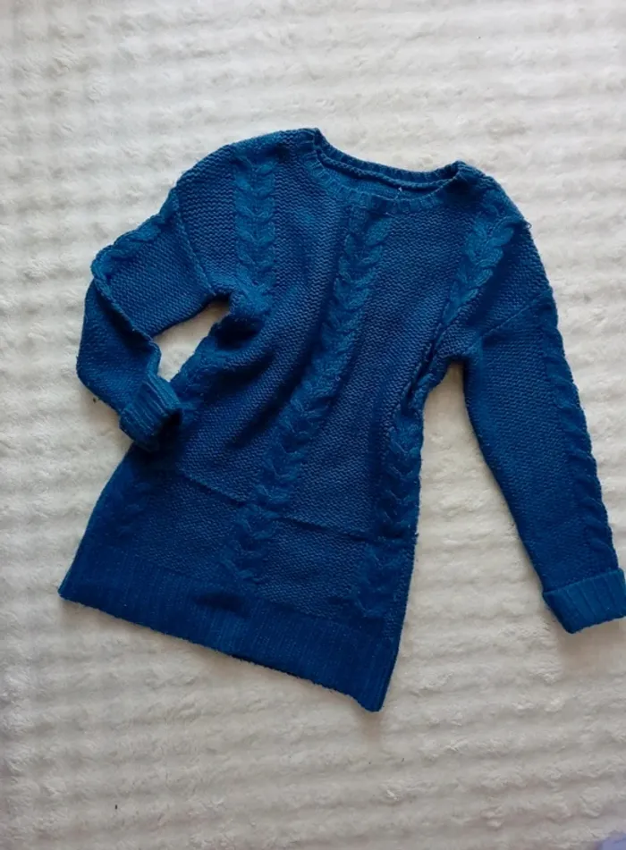 Robe en maille fille 6ans 💙🤍