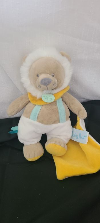 BABY NAT' Maxou le lion - Pantin avec doudou Maxou 22 cm