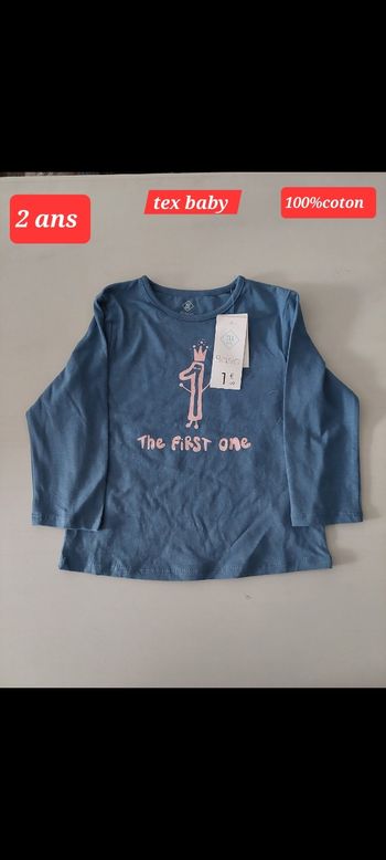 Haut écrit the first one fille 24mois 